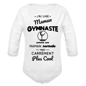 Body Bébé bio manches longues - J'ai une maman gymnaste
