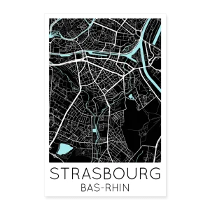 Poster Strasbourg - Plan Strasbourg - 40 x 60 cm